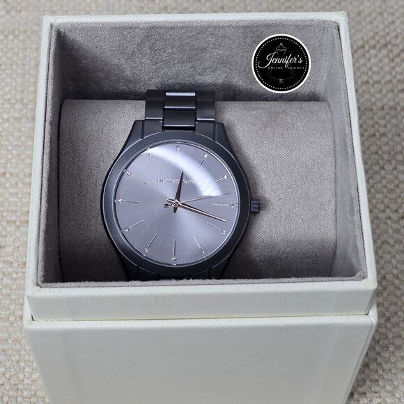 Michael Kors Women's MK4506 Slim Runway Grey-Tone Lightweight Watch - Picture 6 of 8